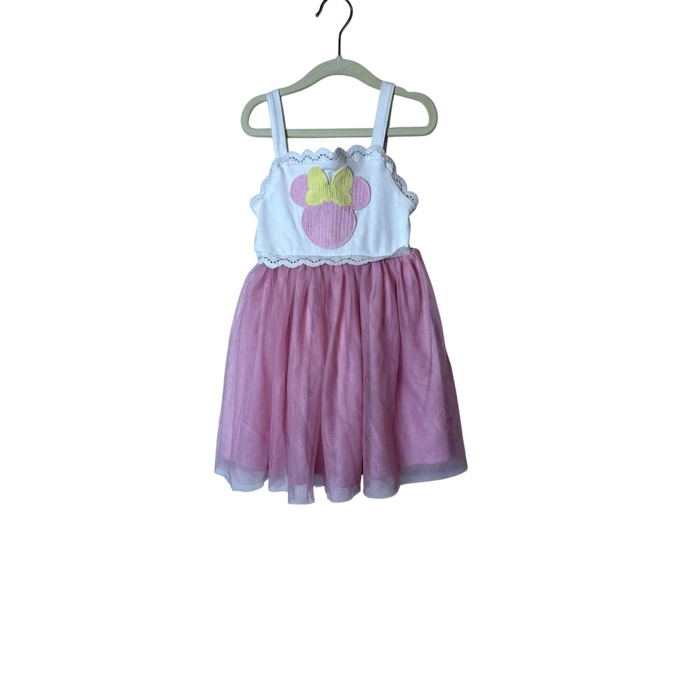 Disney Minnie Mouse Dress Girls 5-6 Years Pink Tutu Tulle‎ Lace Party Casual